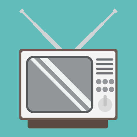 Vintage TV flat icon, household and appliance, vector graphics, a colorful solid pattern on a white background, eps 10.のイラスト素材