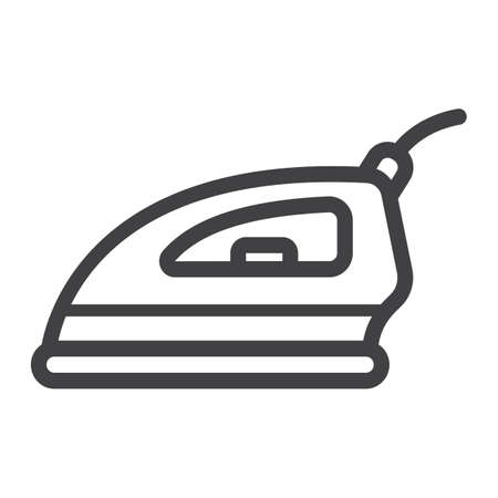 Electric iron line icon, household and appliance.のイラスト素材