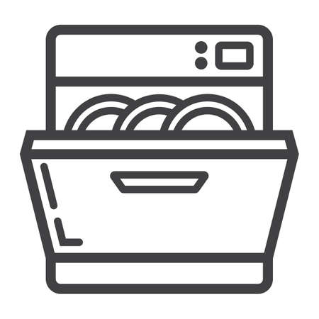Dishwasher line icon, kitchen and appliance.のイラスト素材