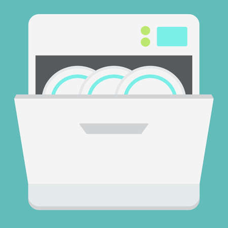 Dishwasher flat icon, kitchen and appliance.のイラスト素材
