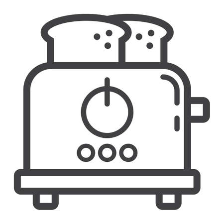 Toaster line icon, kitchen and appliance.のイラスト素材