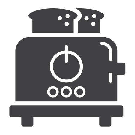 Toaster solid icon, kitchen and appliance.のイラスト素材