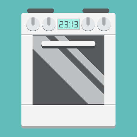 Gas stove flat icon, kitchen and appliance.のイラスト素材