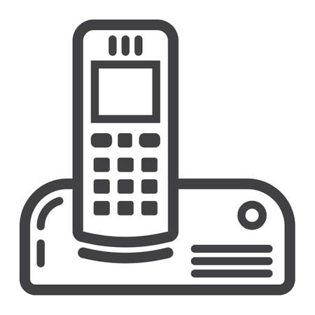 Wireless telephone line icon, household and appliance, vector graphics, a linear pattern on a white backgroundのイラスト素材