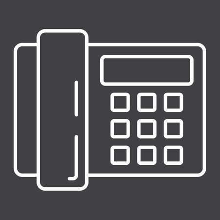 Home Phone line icon, household and appliance, vector graphics, a linear pattern on a black background, eps 10.のイラスト素材