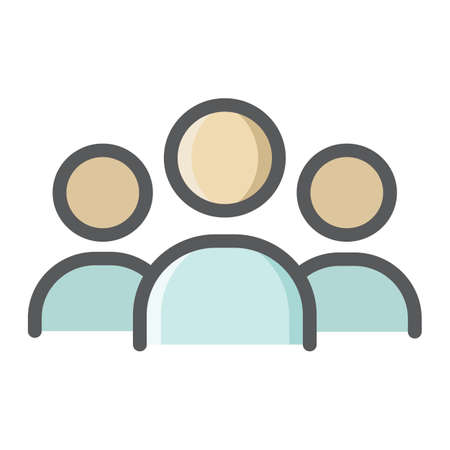 Team colorful line icon, business and group, vector graphics, a solid pattern on a white background, eps 10.のイラスト素材