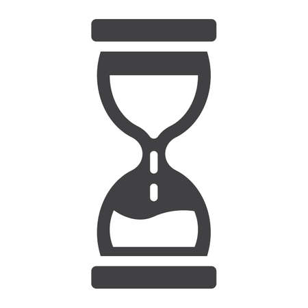 Hourglass solid icon, business and deadline, vector graphics, a glyph pattern on a white background, eps 10.のイラスト素材
