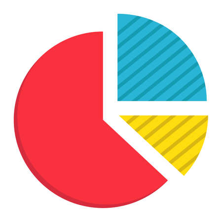 Pie Chart flat icon, business and diagram, vector graphics, a colorful solid pattern on a white background, eps 10.のイラスト素材