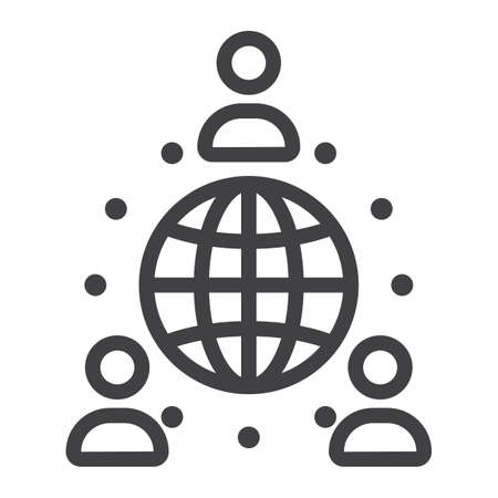 Global partnership line icon, business and international, vector graphics, a linear pattern on a white background, eps 10.のイラスト素材