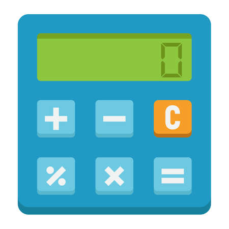 Calculate flat icon, business and calculator, vector graphics, a colorful solid pattern on a white background, eps 10.のイラスト素材