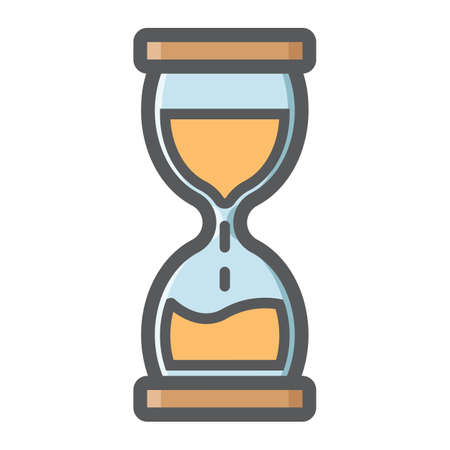 Hourglass colorful line icon, business and deadline, vector graphics, a filled pattern on a white...