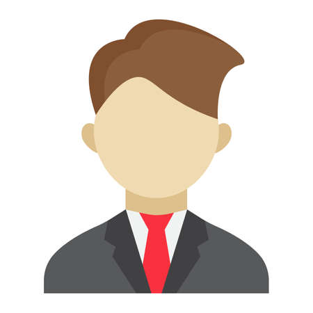 Businessman flat icon, business and person, vector graphics, a colorful solid pattern on a white background, eps 10.のイラスト素材