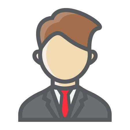 Businessman colorful line icon, business and person, vector graphics, a filled pattern on a white background, eps 10.のイラスト素材