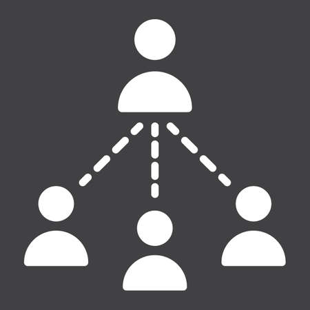 Social marketing network solid icon, business and communication, vector graphics, a glyph pattern on a black background, eps 10.のイラスト素材