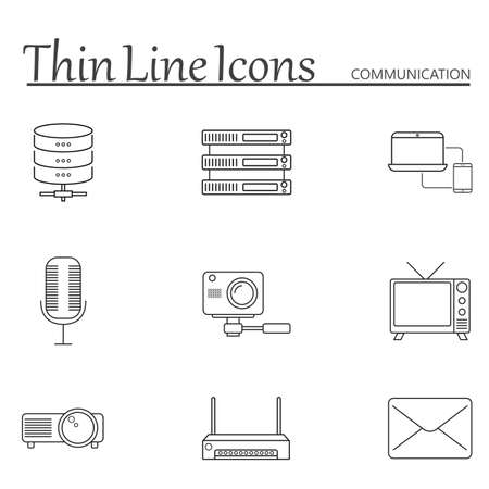 Communication line icons set.のイラスト素材