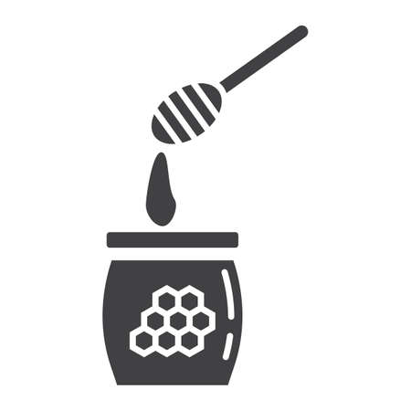 Honey ladle glyph icon, food and drink, beehive sign vector graphics, a solid pattern on a white background, eps 10.のイラスト素材