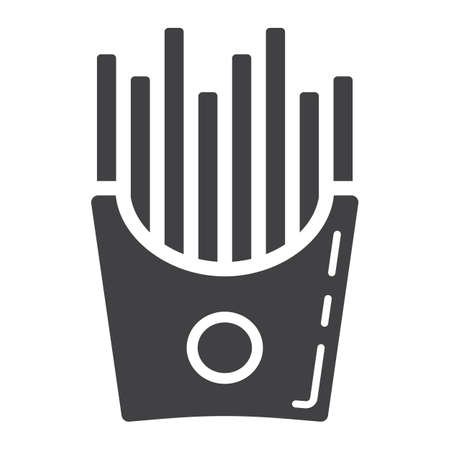 French fries glyph icon, food and drink, fast food sign vector graphics, a solid pattern on a white background, eps 10.のイラスト素材