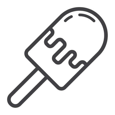 Ice cream line icon, food and drink, sweet sign vector graphics, a linear pattern on a white background, eps 10.のイラスト素材