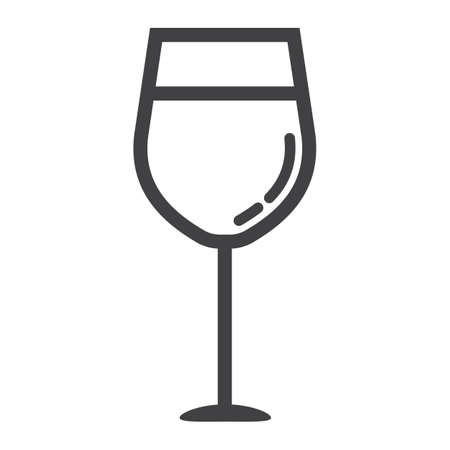 Wine glass line icon, food and drink, alcohol sign vector graphics, a linear pattern on a white background, eps 10.のイラスト素材