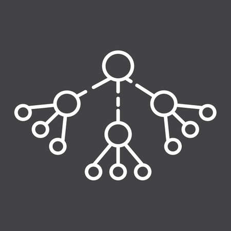 Viral Marketing line icon, seo and development, group sign vector graphics, a linear pattern on a black backgroundのイラスト素材