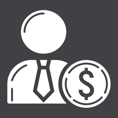 Investor glyph icon, business and financeのイラスト素材