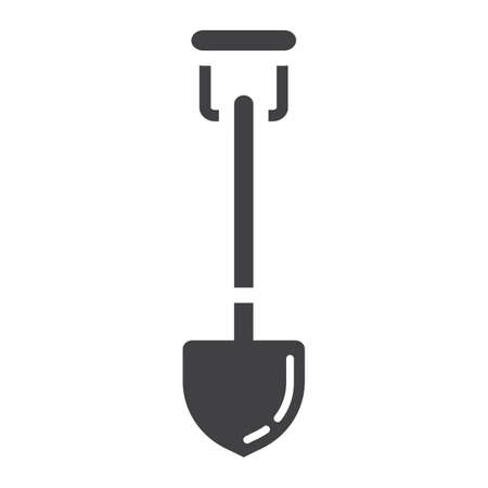 Shovel glyph icon, build and agricultural, spade sign vector graphics, a solid pattern on a white background.のイラスト素材
