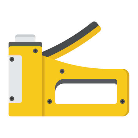 Staple gun flat icon, build and repair, stapler sign vector graphics, a colorful solid pattern on a white background.のイラスト素材