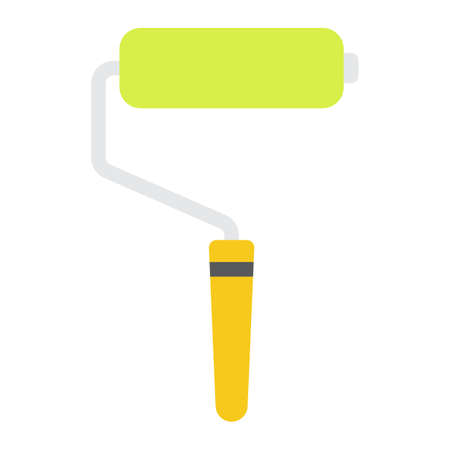 Paint Roller flat icon, build and repair, painting sign graphics, a colorful solid pattern on a whiteのイラスト素材