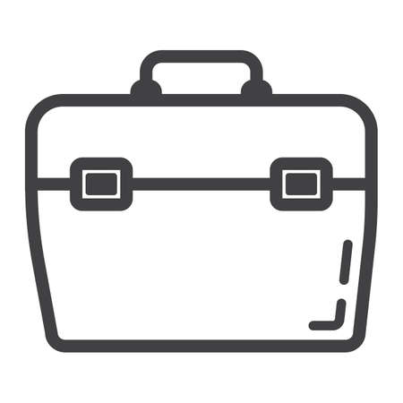 Toolbox line icon, build and repair, toolkit sign graphics, a linear pattern on a white .のイラスト素材