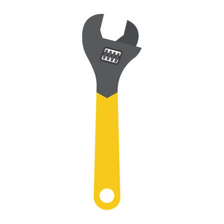Adjustable wrench flat icon, a colorful solid pattern on a white background eps 10.のイラスト素材