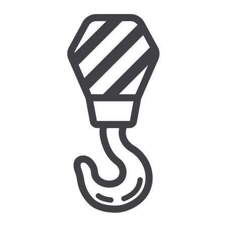 Crane hook line icon, a linear pattern on a white background eps 10.のイラスト素材