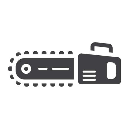 Chainsaw glyph icon, solid pattern on a white background eps 10.のイラスト素材