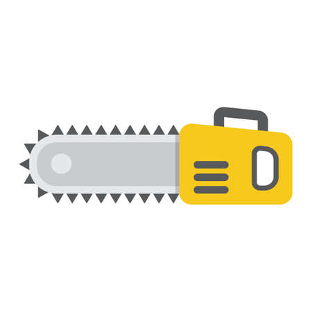 Chainsaw flat icon, colorful solid pattern on a white background eps 10.のイラスト素材