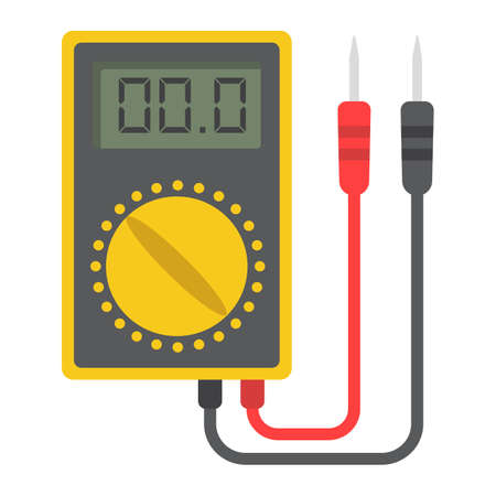 Digital multimeter flat icon, colorful solid pattern on a white background eps 10.