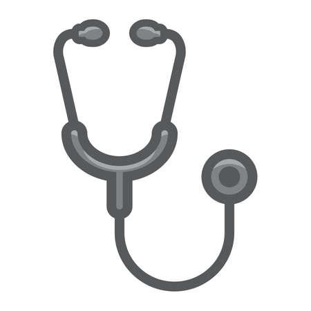 Stethoscope filled outline icon, medicine and healthcare, diagnostic sign vector graphics, a colorful line pattern on a white background, eps 10.のイラスト素材