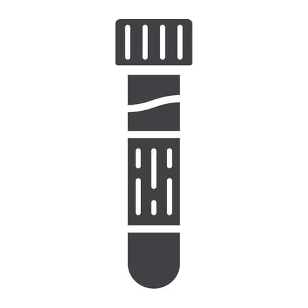 Blood test glyph icon, medicine and healthcare, test tube sign vector graphics, a solid pattern on a white background, eps 10.のイラスト素材