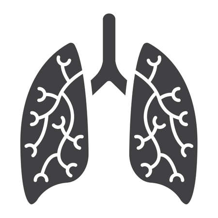 Lungs glyph icon, medicine and healthcare, human organ sign vector graphics, a solid pattern on a white background, eps 10.のイラスト素材