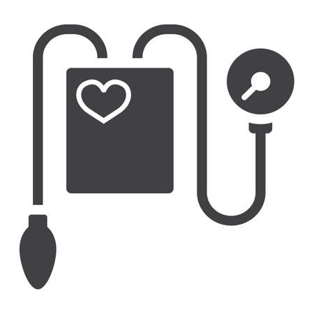 Tonometer glyph icon, medicine and healthcare, Blood Pressure sign vector graphics, a solid pattern on a white background, eps 10.のイラスト素材