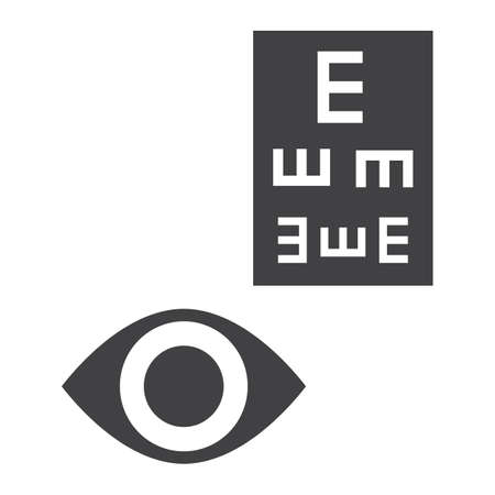Optometry glyph icon, medicine and healthcare, eye sign vector graphics, a solid pattern on a white...