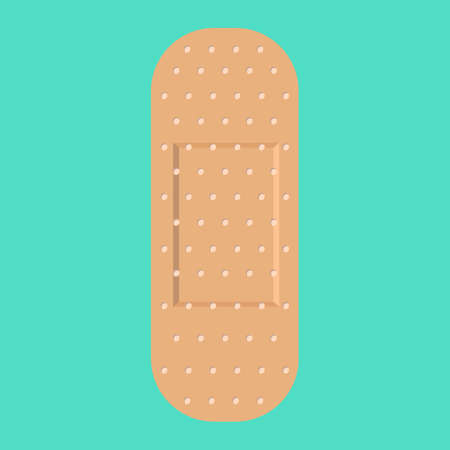 Adhesive plaster flat icon, medicine and healthcare, bandage sign vector graphics, a colorful solid pattern on a cyan background, eps 10.のイラスト素材