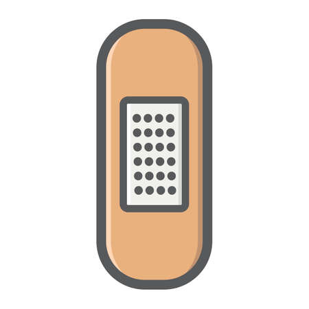 Adhesive plaster filled outline icon, medicine and healthcare, bandage sign vector graphics, a colorful line pattern on a white background, eps 10.のイラスト素材