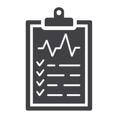 Medical clipboard glyph icon, medicine and healthcare, document sign vector graphics, a solid pattern on a white background, eps 10.のイラスト素材