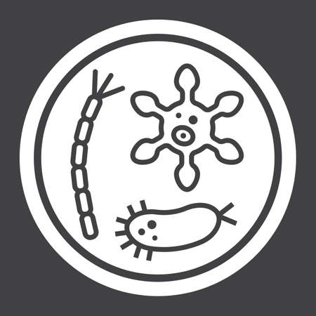 Petri dish of bacteria glyph iconのイラスト素材