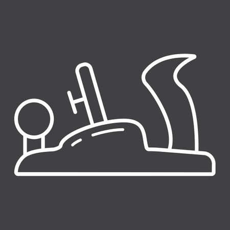 Jack plane line icon, build and repair, carpentryのイラスト素材