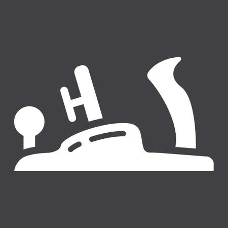 Jack plane glyph icon, build and repair, carpentry