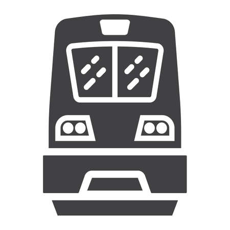 Train glyph icon, transport and vehicle, modern locomotive sign vector graphics, a solid pattern on a white background, eps 10.のイラスト素材
