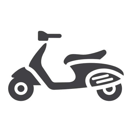 Scooter glyph icon, transport and vehicle, motorcycle sign vector graphics, a solid pattern on a white background, eps 10.のイラスト素材