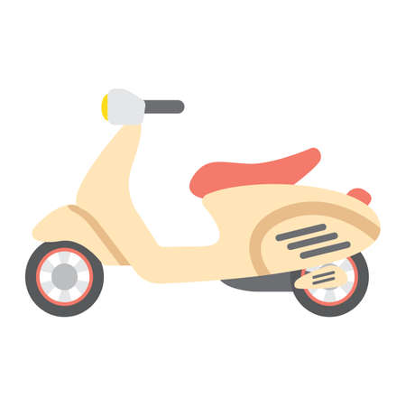 Scooter flat icon, transport and vehicle, motorcycle sign vector graphics, a colorful solid pattern on a white background, eps 10.のイラスト素材