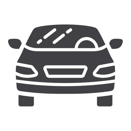 Car glyph icon, transport and automobile, sedan sign vector graphics, a solid pattern on a white background, eps 10.のイラスト素材