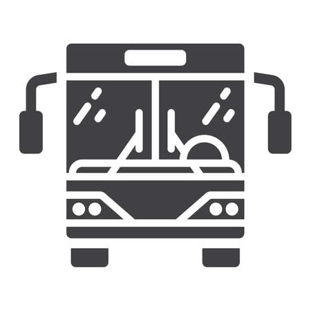 Bus glyph icon, transport and vehicle, tour bus sign vector graphics, a solid pattern on a white background, eps 10.のイラスト素材